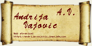 Andrija Vajović vizit kartica